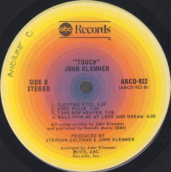 John Klemmer : Touch (LP,Album)