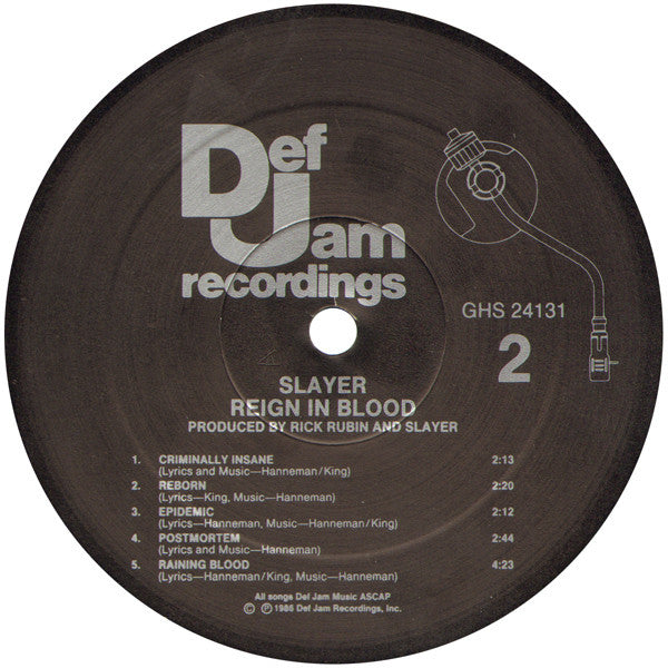 Slayer : Reign In Blood (LP,Album)