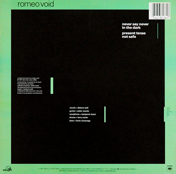 Romeo Void : Never Say Never (12",33 ⅓ RPM,Stereo)