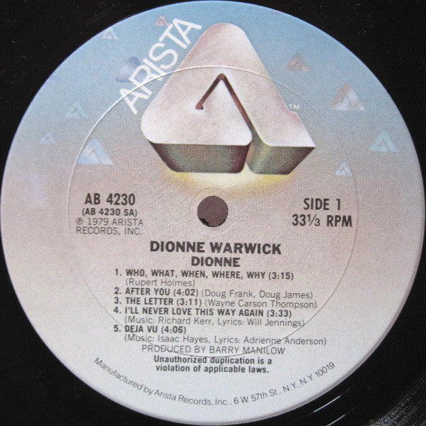 Dionne Warwick : Dionne (LP,Album)