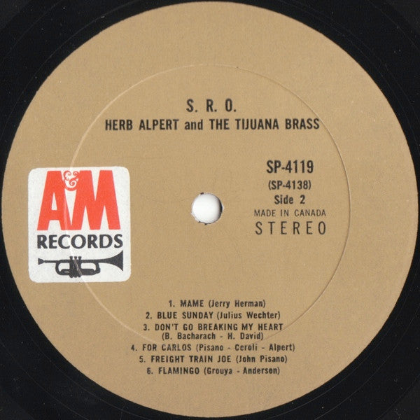 Herb Alpert & The Tijuana Brass : S.R.O. (LP,Album,Stereo)