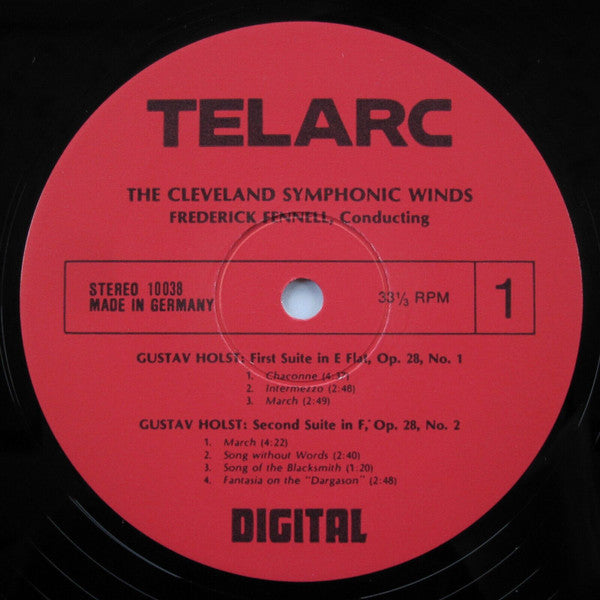 Frederick Fennell, Cleveland Symphonic Winds, The - Gustav Holst / Georg Friedrich Händel / Johann Sebastian Bach : Suite No. 1 In E-Flat • Suite No. 2 In F / Music For The Royal Fireworks / Fantasia In G (LP,Stereo)