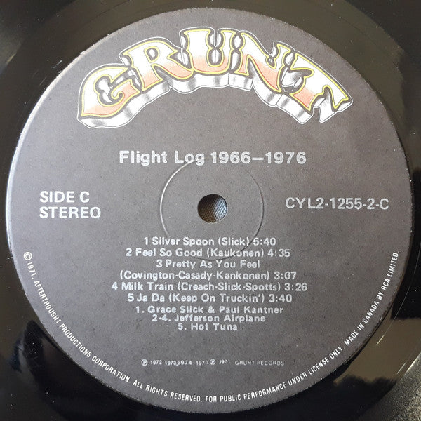 Jefferson Airplane : Flight Log (LP,Compilation,Stereo)