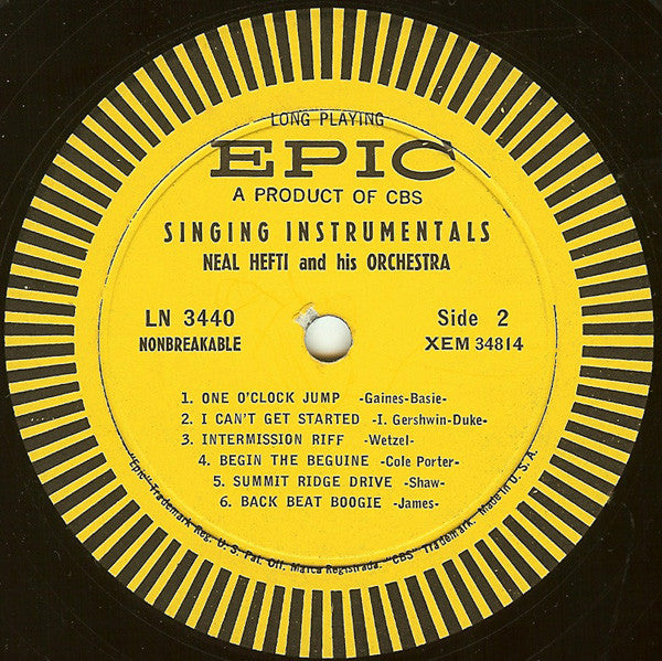 Neal Hefti's Orchestra : Singing Instrumentals (LP,Album,Reissue,Mono)