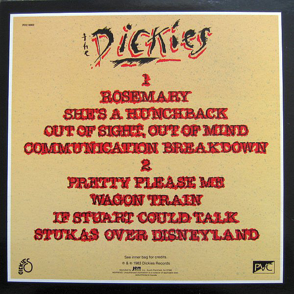 Dickies, The : Stukas Over Disneyland (LP,Album)