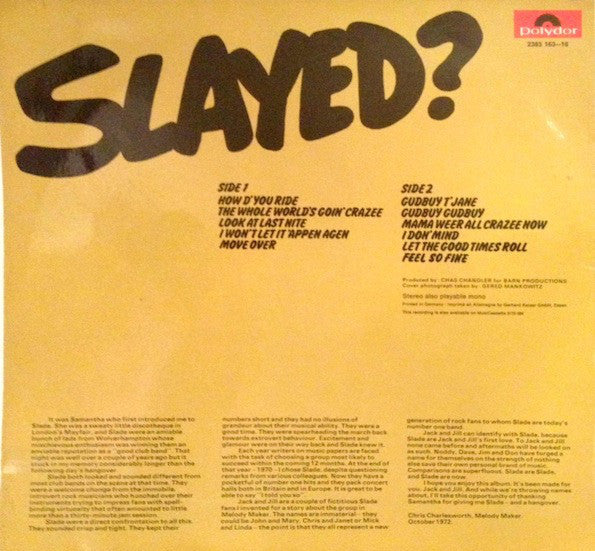 Slade : Slayed? (LP,Album)