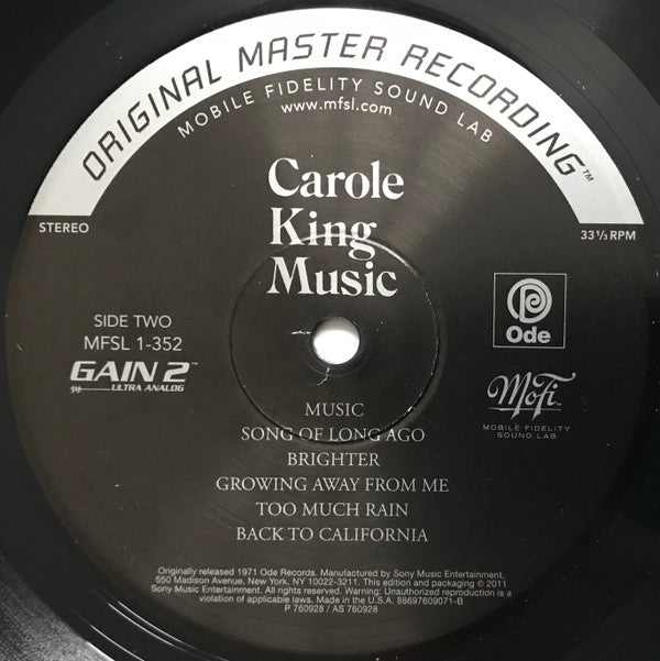 Carole King : Music (LP,Album,Limited Edition,Numbered,Reissue,Remastered,Special Edition,Stereo)