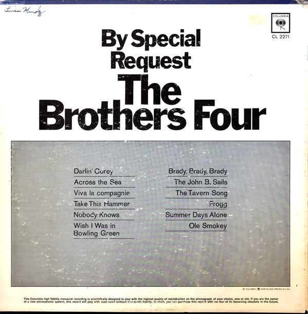 Brothers Four, The : By Special Request (LP,Album,Mono)