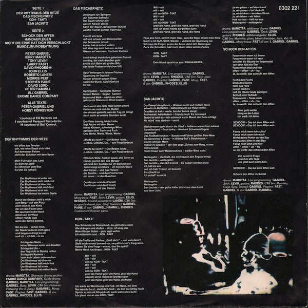 Peter Gabriel : Deutsches Album (LP,Album,Stereo)