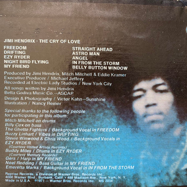 Jimi Hendrix : The Cry Of Love (LP,Album,Stereo)