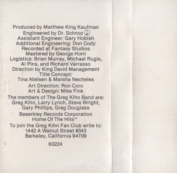 Greg Kihn Band : Kihnspiracy (Album,Stereo)