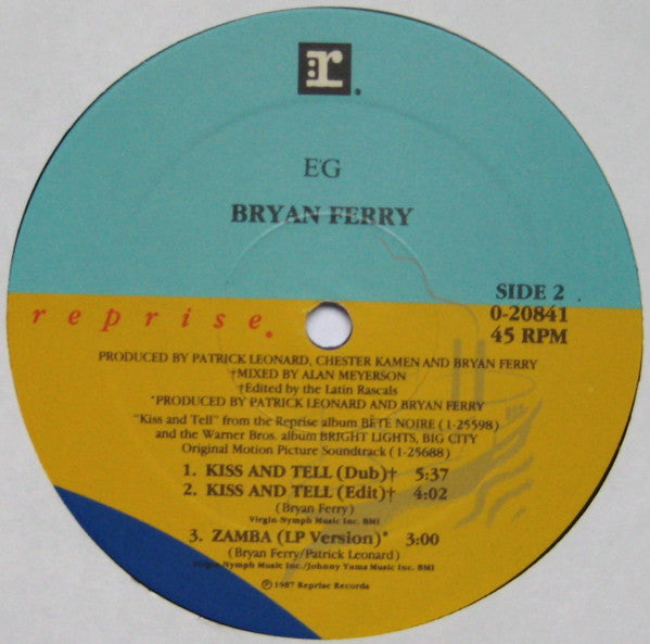 Bryan Ferry : Kiss And Tell (12",45 RPM,Maxi-Single)