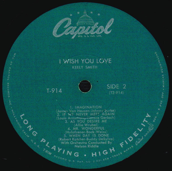 Keely Smith : I Wish You Love (LP,Album,Mono)