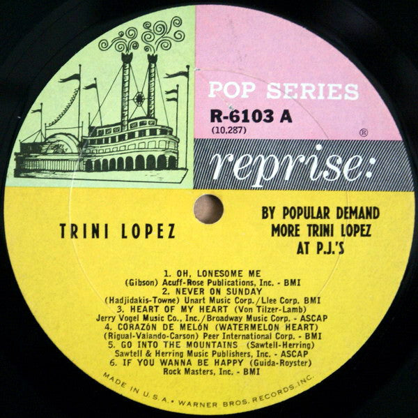 Trini Lopez : By Popular Demand More Trini Lopez At P.J.'s (LP,Album,Mono)