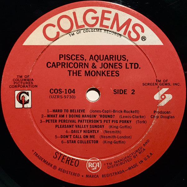 Monkees, The : Pisces, Aquarius, Capricorn & Jones Ltd. (LP,Album,Stereo)