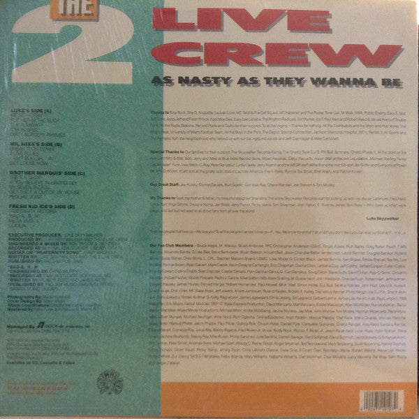 2 Live Crew, The : As Nasty As They Wanna Be (LP,Album)