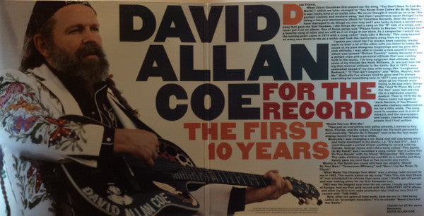 David Allan Coe : For The Record - The First 10 Years (LP,Compilation)