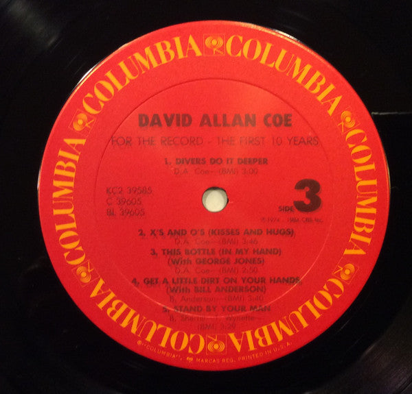 David Allan Coe : For The Record - The First 10 Years (LP,Compilation)