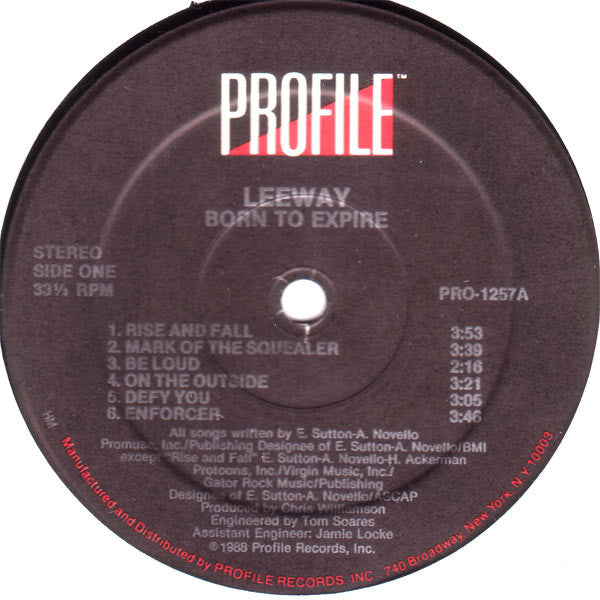 Leeway : Born To Expire (LP,Album)