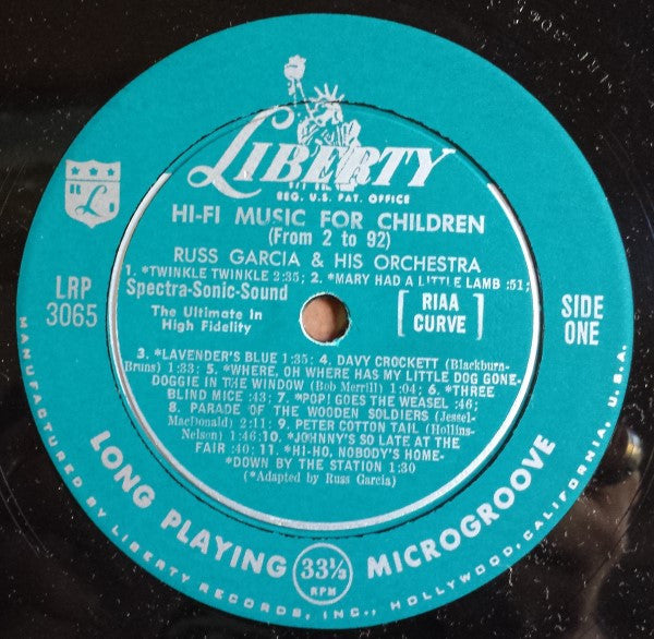 Russell Garcia And His Orchestra : Hi-Fi Music For Children From 2 To 92 (LP,Album,Mono)