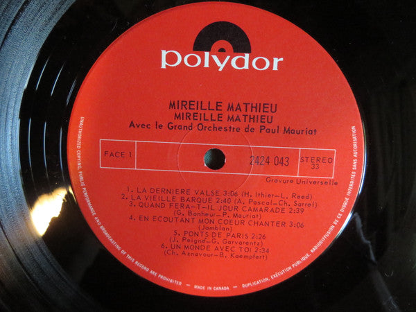 Mireille Mathieu : Mireille Mathieu (LP,Album,Reissue)