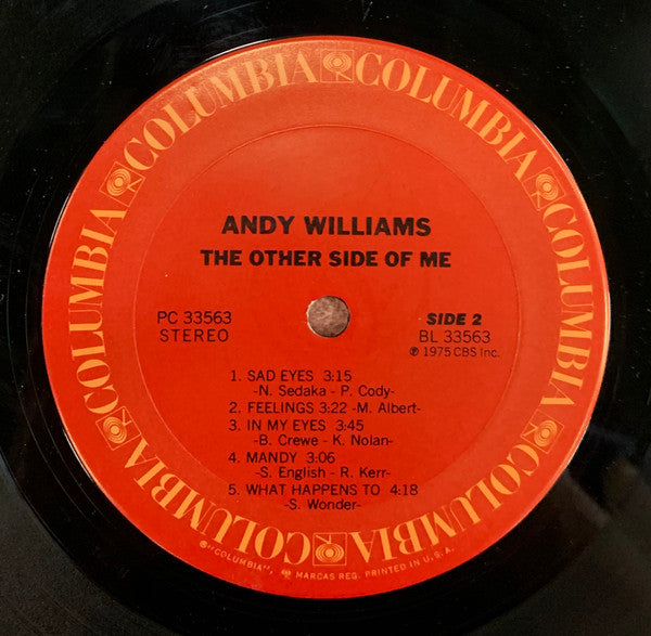 Andy Williams : The Other Side Of Me (LP,Album,Stereo)