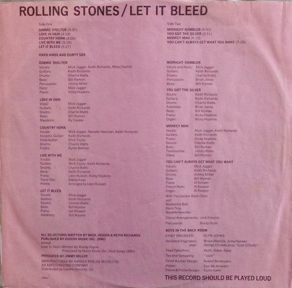 Rolling Stones, The : Let It Bleed (LP,Album)