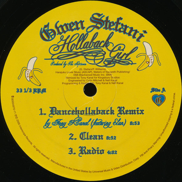 Gwen Stefani : Hollaback Girl (Remixes) (12",33 ⅓ RPM)