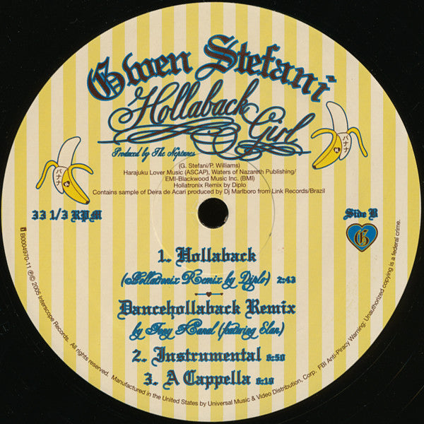 Gwen Stefani : Hollaback Girl (Remixes) (12",33 ⅓ RPM)