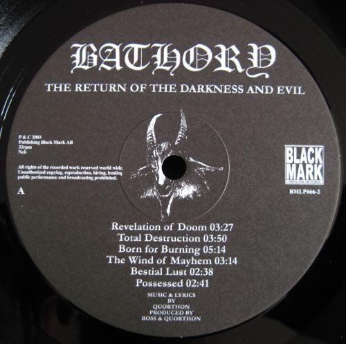 Bathory : The Return...... (LP,Album,Reissue,Repress)