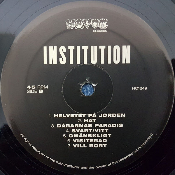 Institution (2) : Domen Är Satt (12",45 RPM,Reissue)