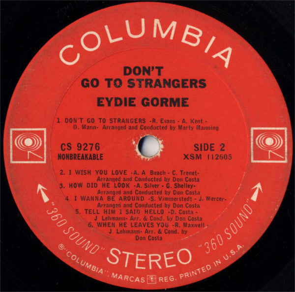 Eydie Gormé : Don't Go To Strangers (LP,Album,Stereo)