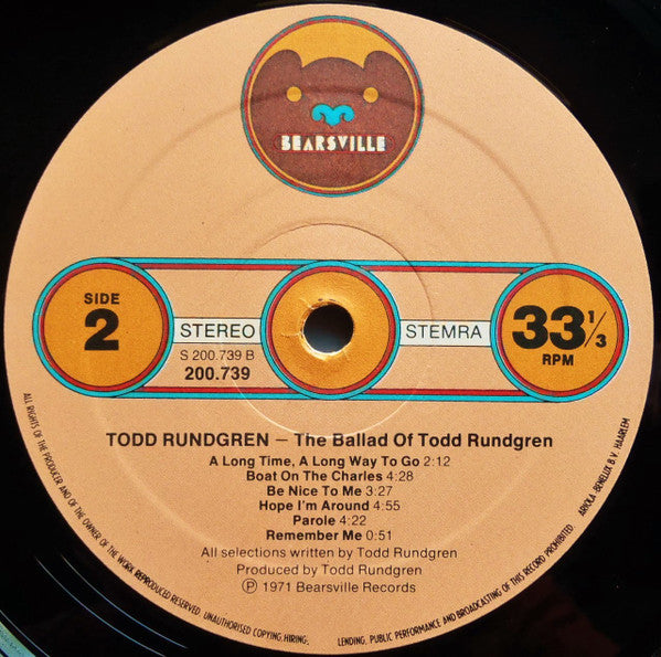 Todd Rundgren : Runt. The Ballad Of Todd Rundgren (LP,Album,Reissue,Stereo)