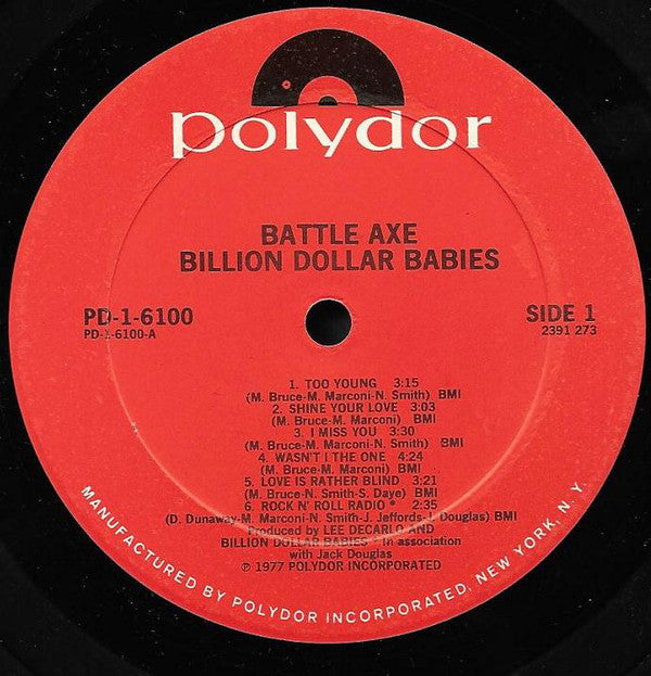 Billion Dollar Babies : Battle Axe (LP,Album)