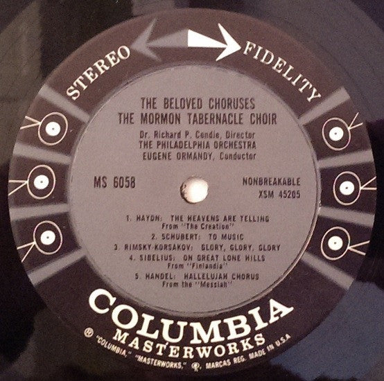 Mormon Tabernacle Choir, Richard P. Condie - Philadelphia Orchestra, The, Eugene Ormandy : The Beloved Choruses (LP,Album,Stereo)