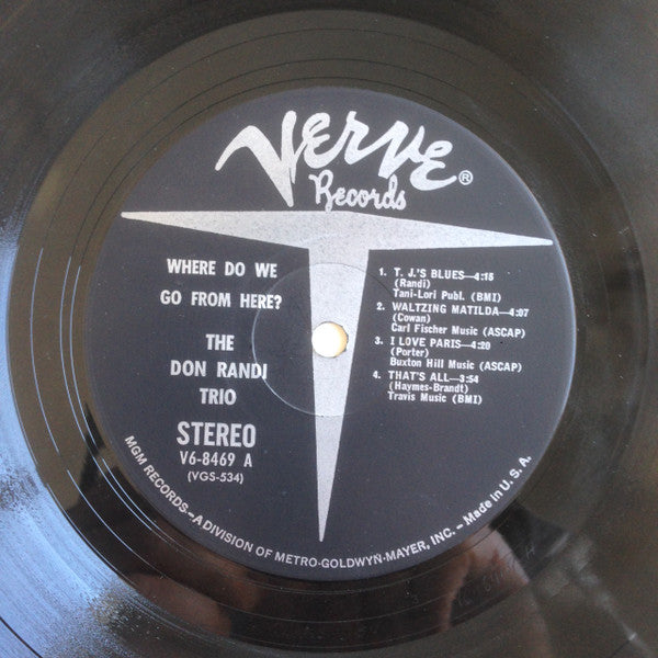 Don Randi Trio : Where Do We Go From Here? (LP)