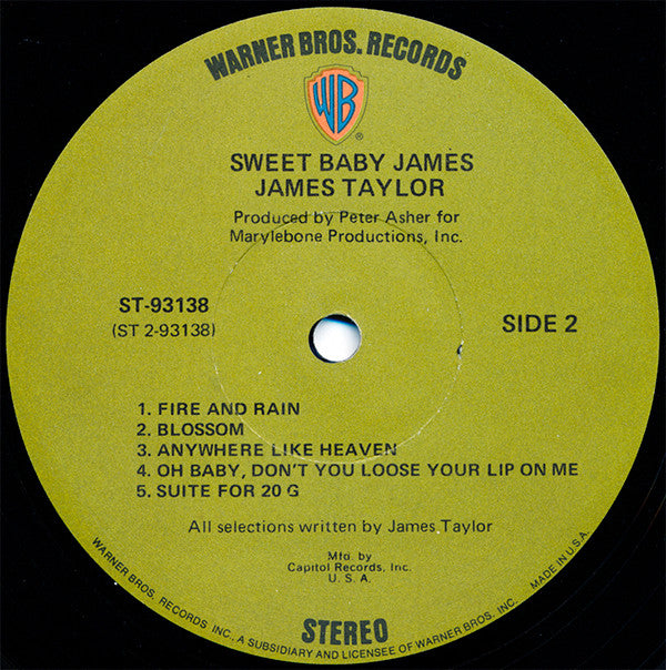 James Taylor (2) : Sweet Baby James (LP,Album,Club Edition)