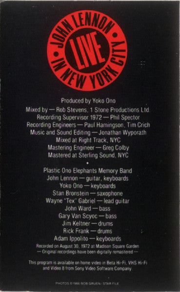 John Lennon : Live In New York City (Album,Club Edition)