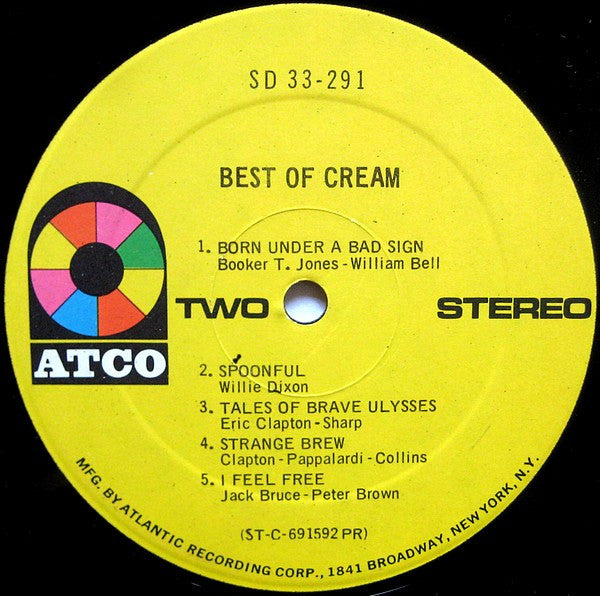Cream (2) : Best Of Cream (LP,Compilation,Stereo)
