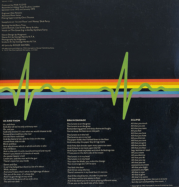 Pink Floyd : The Dark Side Of The Moon (LP,Album,Reissue)