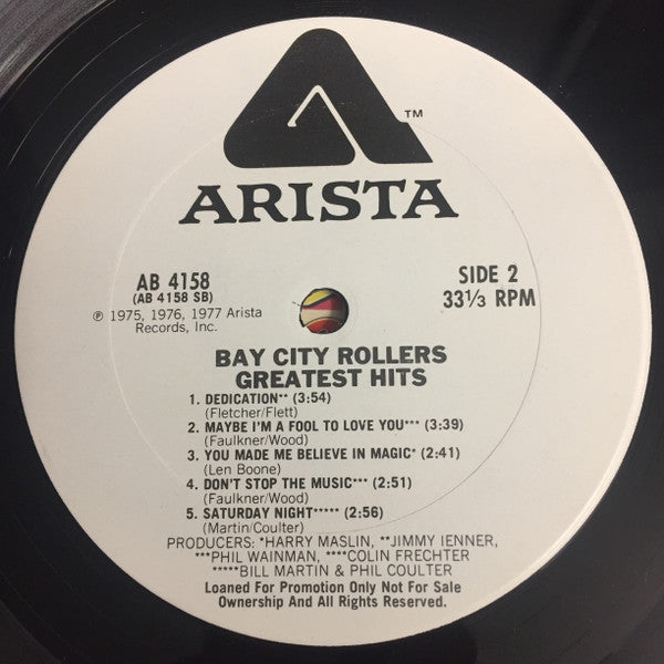 Bay City Rollers : Greatest Hits (LP,Compilation,Promo,Stereo)