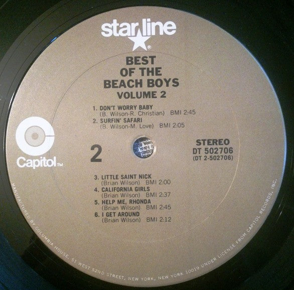 Beach Boys, The : Best Of The Beach Boys, Vol. 2 (LP,Compilation,Club Edition,Stereo)