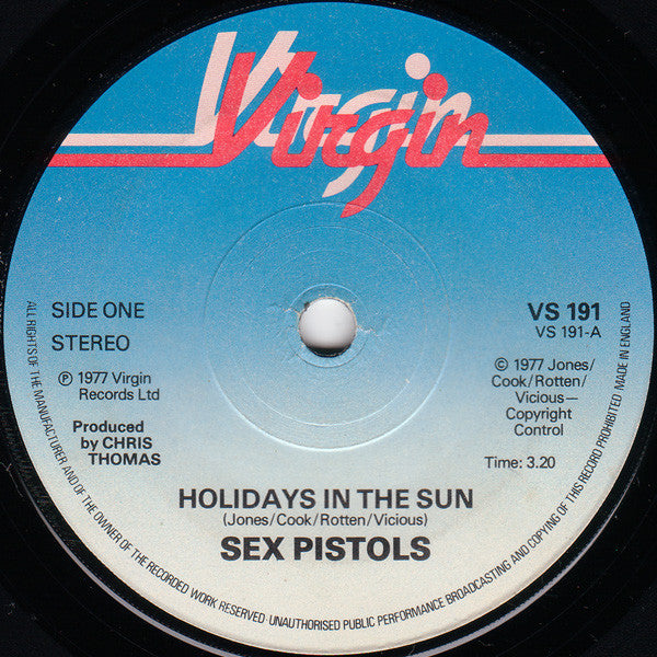 Sex Pistols : Holidays In The Sun (7",45 RPM,Single,Stereo)