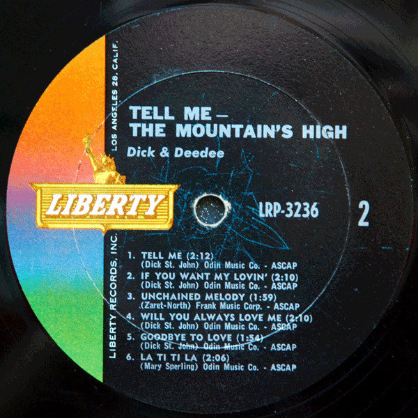 Dick And Dee Dee : Tell Me - The Mountain's High (LP,Album,Mono)