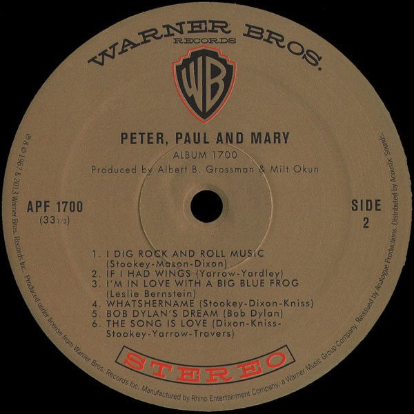 Peter, Paul & Mary : Album 1700 (LP,Album,Reissue,Remastered,Stereo)