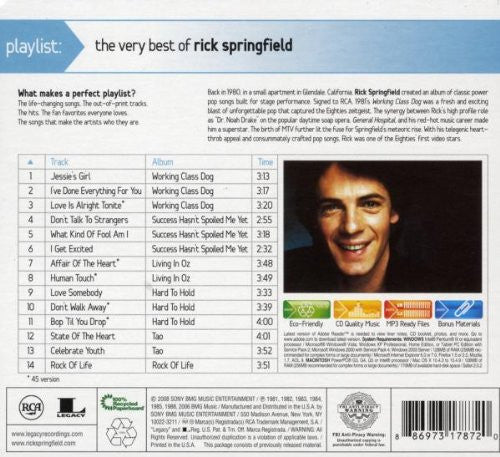 Rick Springfield : Playlist: The Very Best Of Rick Springfield (Compilation,Remastered)