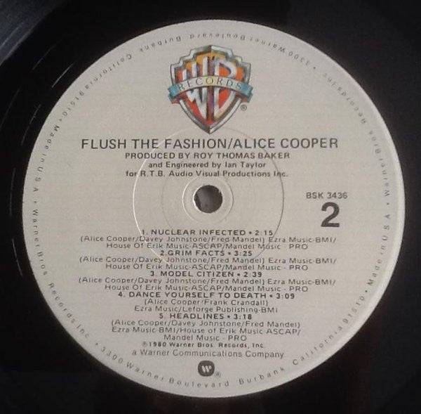 Alice Cooper (2) : Flush The Fashion (LP,Album)