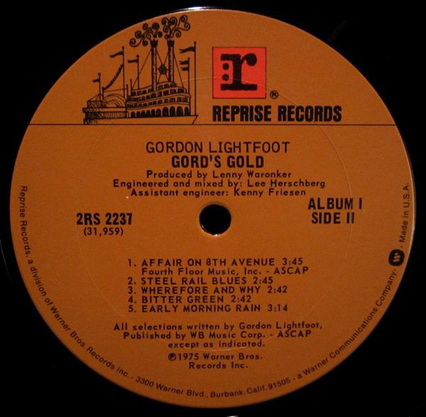 Gordon Lightfoot : Gord's Gold (LP,Compilation)
