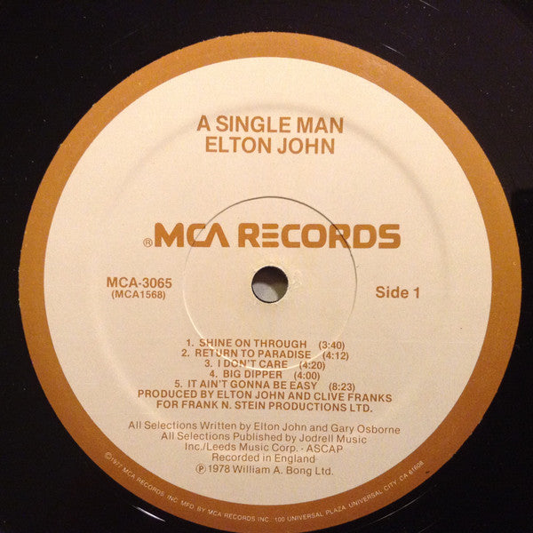 Elton John : A Single Man (LP,Album,Stereo)