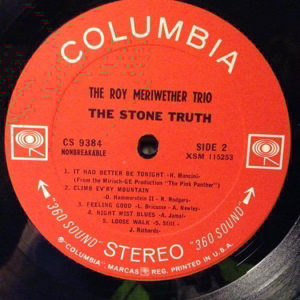 Roy Meriwether Trio, The : The Stone Truth (LP,Stereo)
